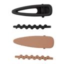 Black/Brown Barrette Set | Hair Clips in Olive Camo & Black/Nude