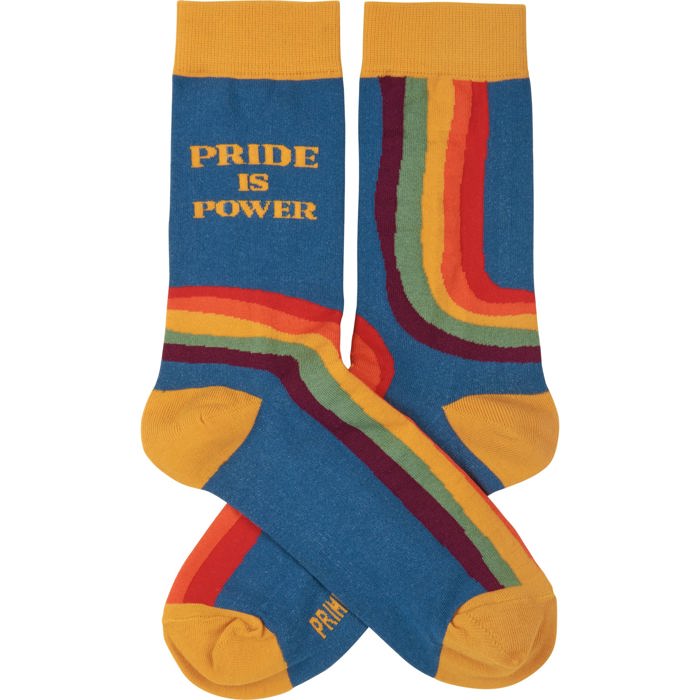 Pride Is Power Retro Socks | Rainbow LGBTQ Unisex
