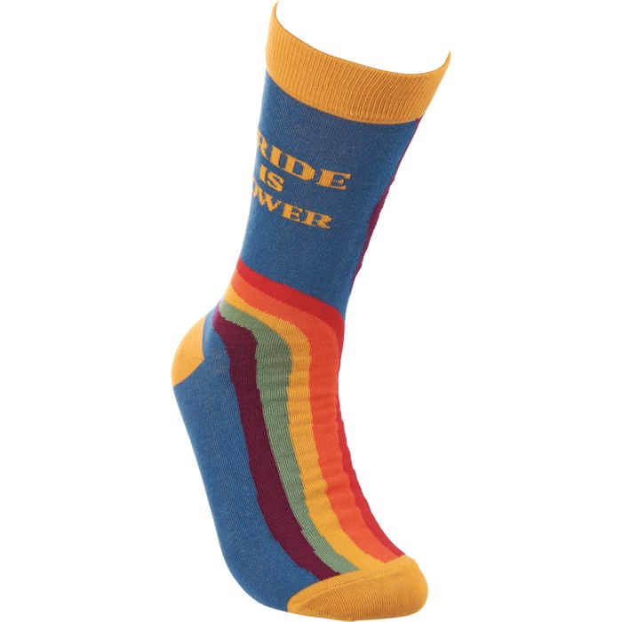 Pride Is Power Retro Socks | Rainbow LGBTQ Unisex
