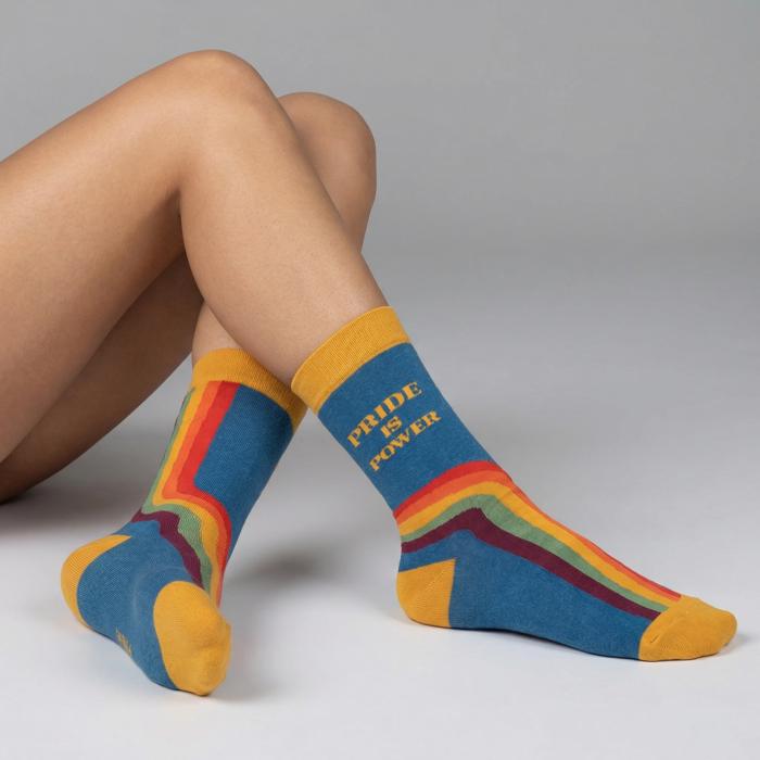 Pride Is Power Retro Socks | Rainbow LGBTQ Unisex