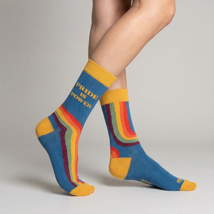 Pride Is Power Retro Socks | Rainbow LGBTQ Unisex