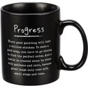  Progress Mug in Matte Black | Double-sided Stoneware Coffee Tea Cup | 20oz