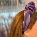  Purple Chiffon Headband | Poly Satin Headpiece Hair Accessory | 6.25''