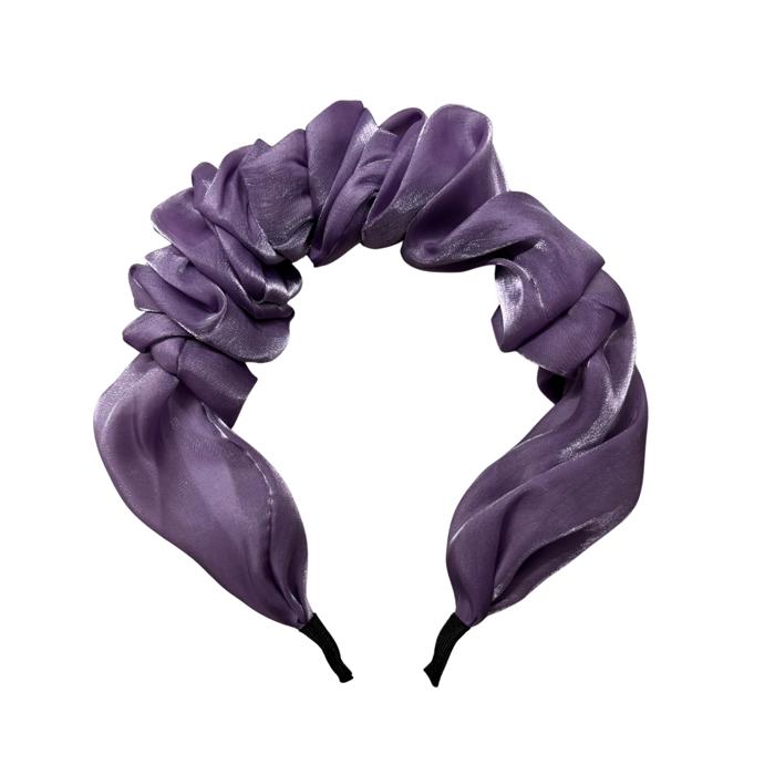 Purple Chiffon Headband | Poly Satin Headpiece Hair Accessory | 6.25''