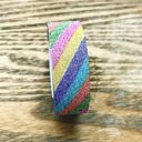  Rainbow Stripe Glitter Washi Tape