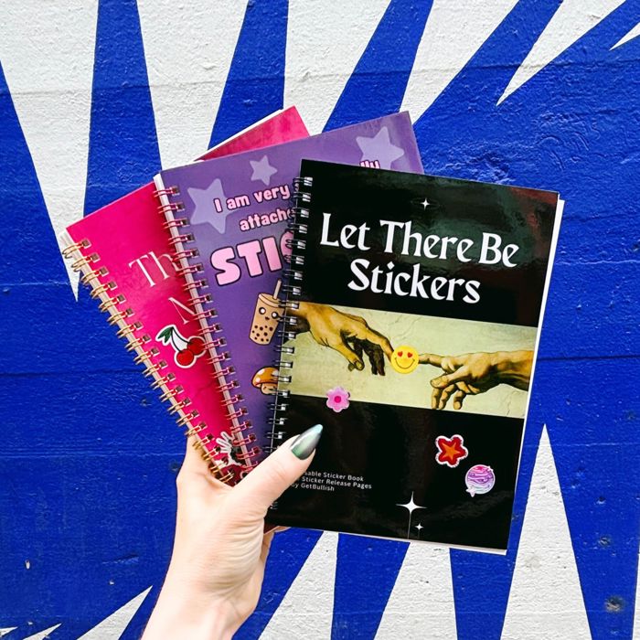 Reusable Sticker Storage Book | I Am Very Emotionally Attached to These Stickers | 50 Blank Pages Silicone Coated Release Paper Album