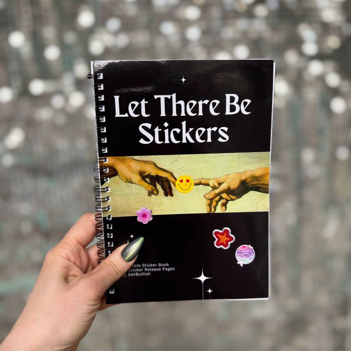 Reusable Sticker Storage Book | Let There Be Stickers | 50 Blank Pages Silicone Coated Release Paper Album