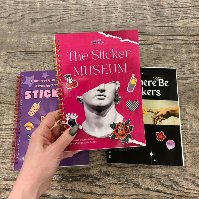 Reusable Sticker Storage Book - The Sticker Museum | 50 Blank Pages Silicone Coated Release Paper Album