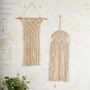  Round Hoop Macrame Bohemian Decor | Decorative Macrame Wall Hanging | 10" x 27.5"