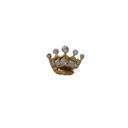  Royal Crown Mini Brooch in Gold | Rhinestone Crown Pin | 0.8" | Jacket or Bag