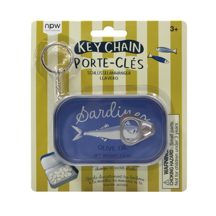 Sardine Tin Keychain | Mini Hinged Metal Case for Coins, Mints & Small Essentials
