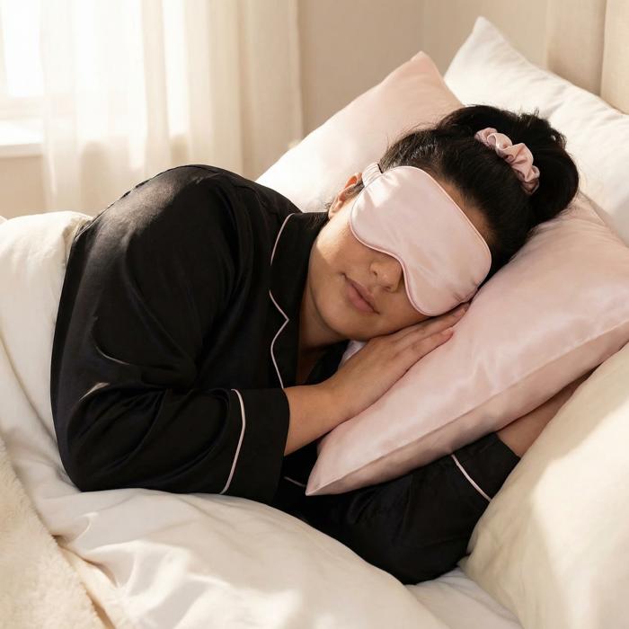 Giftable Goodnight Gorgeous Satin Sleep Set [Includes Pillowcase, Sleep Mask + Scrunchie]