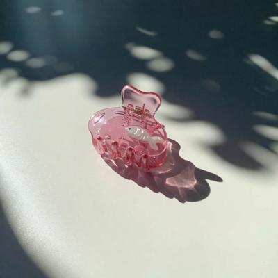 School of One Mini Fish Hair Claw in Translucent Pink