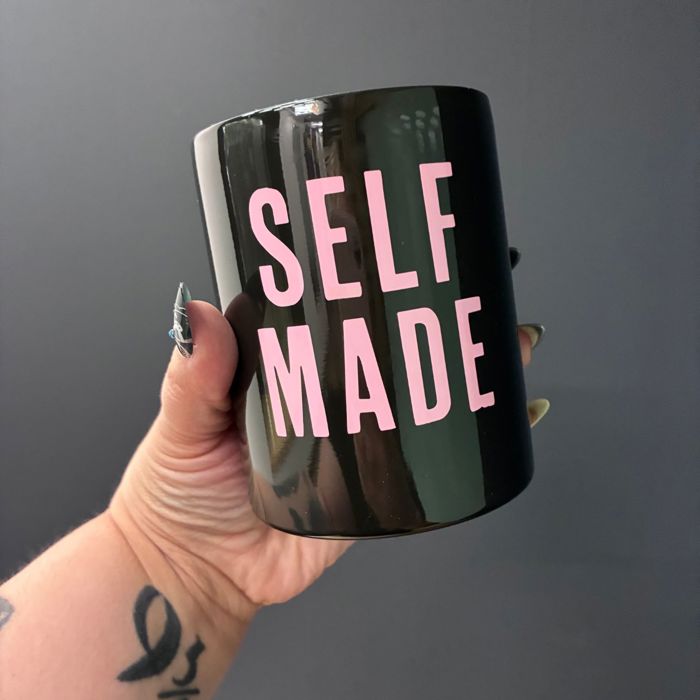 Self Made Stainless Steel Tumbler in Black and Pink
