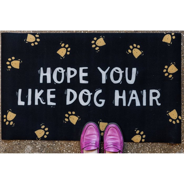 Set of 2 Hope You Like Dog Hair Indoor/Outdoor Rug | 34" x 20" | Slip-Resistant Backing