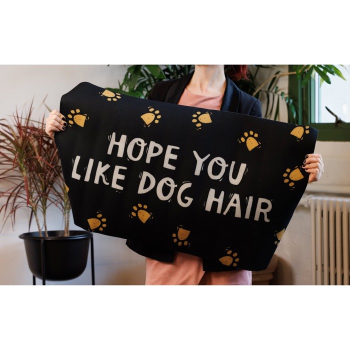 Set of 2 Hope You Like Dog Hair Indoor/Outdoor Rug | 34" x 20" | Slip-Resistant Backing
