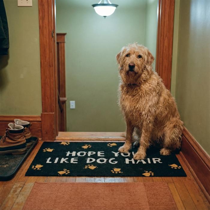 Set of 2 Hope You Like Dog Hair Indoor/Outdoor Rug | 34" x 20" | Slip-Resistant Backing