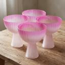 Hot Pink Coupe Glass | Retro Beveled Cocktail Glass | Chic 7oz Stemmed Drinkware