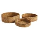  Set of 3 Seagrass Round Chakas Basket Set | Rustic Home Office Storage