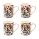 Flower Bouquet and Twin Tulips Boxed Gift Set of 4 Handmade Mugs - Turkish Flowers, Hand Painted