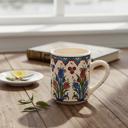  Boxed Gift Set of 4 Handmade Mugs - Turkish Flowers, Hand Painted