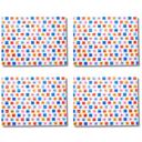  Set of 4 Placemats - Retro Mod Flower Transparent Clear Vinyl Reusable Place Mat Set