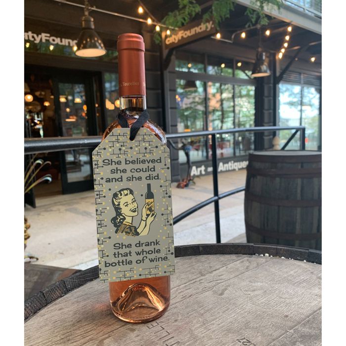 Cute Wine Bottle Gift Tags for Gifting Wine | Reusable Holiday Funny Saying Gift Hangers