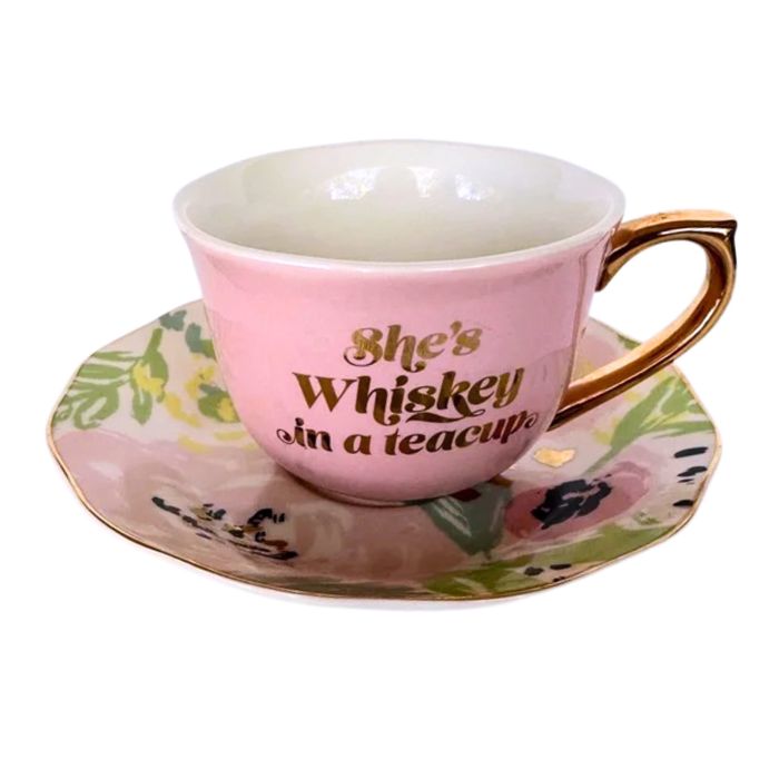 Par-Tea and Whiskey in a Teacup and Saucer Set