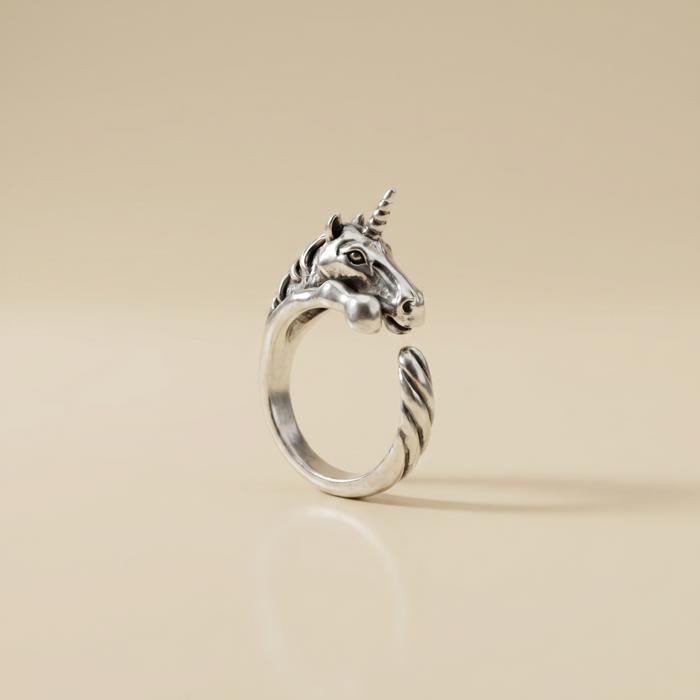 Silver Unicorn Ring | Figural Unicorn Ring Size 7
