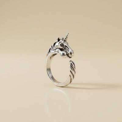 Silver Unicorn Ring | Figural Unicorn Ring Size 7
