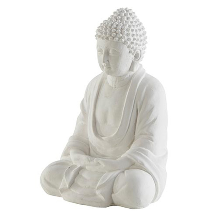 Sitting Buddha Cement Statue | Modern Home & Office Decor Accent | 6"