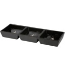  Skeletons Tidbit Tray in Glossy Black | Halloween Themed Stoneware Serving Tray | 13" x 4.75"