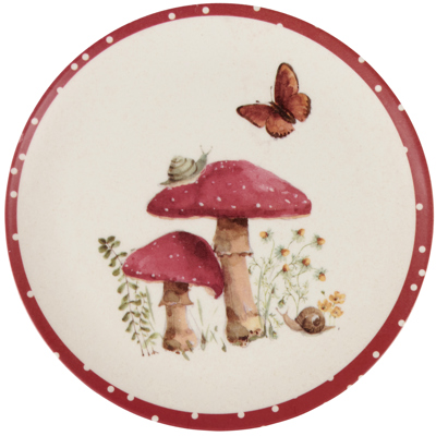 Small Mushroom Study Plate 9" Diameter