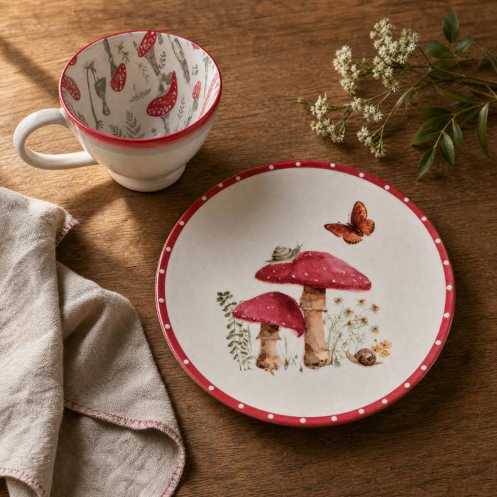 Small Mushroom Study Plate 9" Diameter