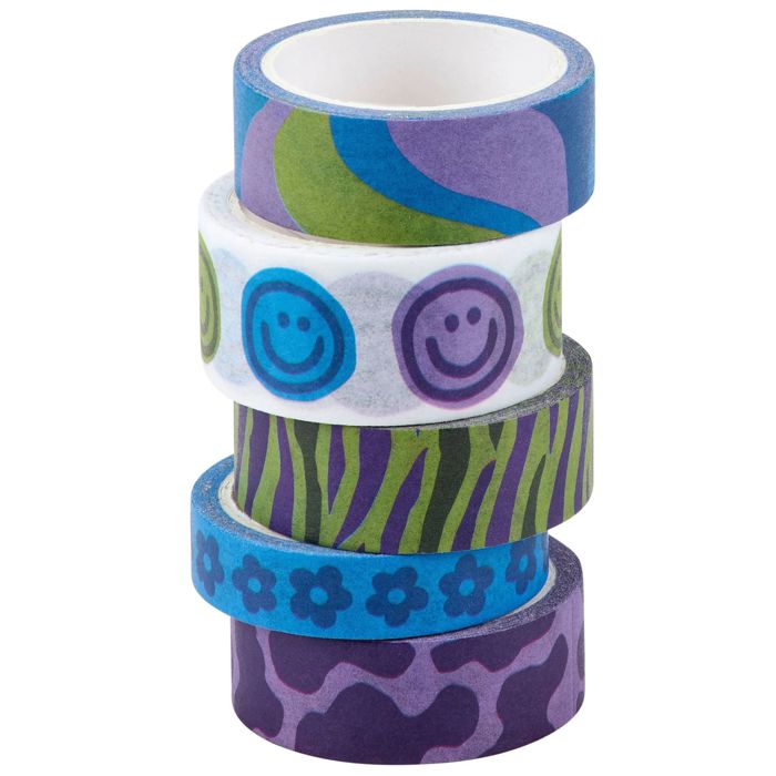 Retro Washi Tapes Set | 80's Smiley Heart Craft Scrapbooking Tapes