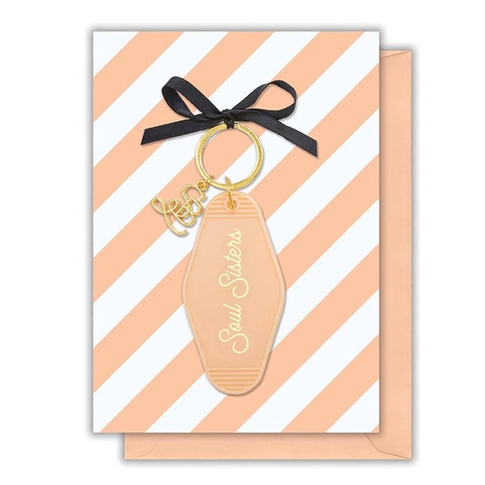Girl to Girl Keychains on Gift Cards | Best Babes, Good Vibes, Soul Sisters, You are My Fave, You Go Girl, You Got This
