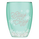  Stay Cozy Double-Wall Stemless Glass | Snowflake Holiday Drinkware | 10oz