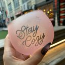  Stay Cozy Roly Poly Blush Pink Ombre Wine Glass  | 13 oz. | Fall Christmas Snowflake Hygge Themed Small Wine Glass