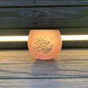  Stay Cozy Roly Poly Blush Pink Ombre Wine Glass  | 13 oz. | Fall Christmas Snowflake Hygge Themed Small Wine Glass
