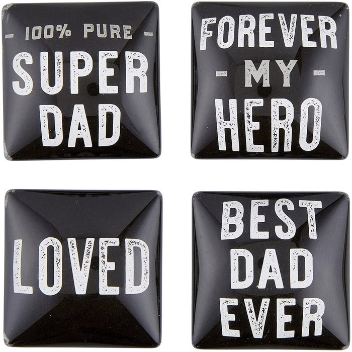 Super Dad Square Glass Magnet Set In Gift Box | Dad Gift, Father, Stocking Stuffer