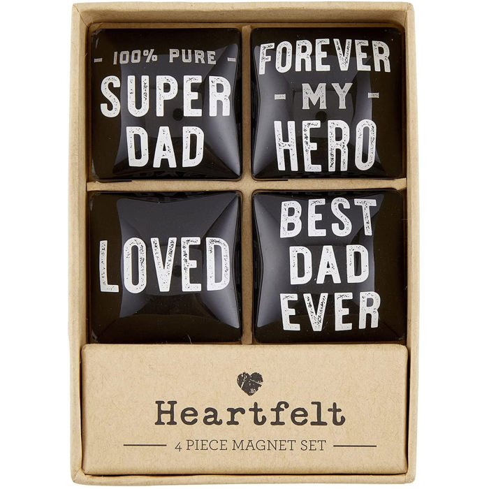 Super Dad Square Glass Magnet Set In Gift Box | Dad Gift, Father, Stocking Stuffer