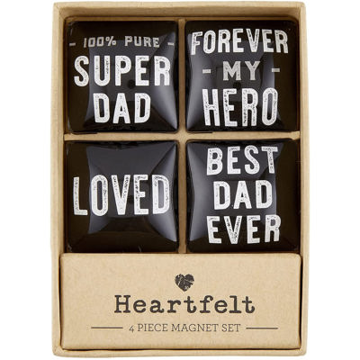 Super Dad Square Glass Magnet Set In Gift Box | Dad Gift, Father, Stocking Stuffer