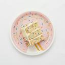  Take It One Slice At A Time Paper Plates | Pink Sprinkle Birthday Cake Plates with Gold Foil | 9”