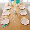  Take It One Slice At A Time Paper Plates | Pink Sprinkle Birthday Cake Plates with Gold Foil | 9”