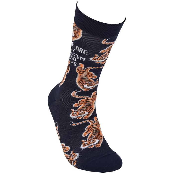 These Are My Knock ’Em Dead Socks | Tiger Motif Vintage Crew Socks