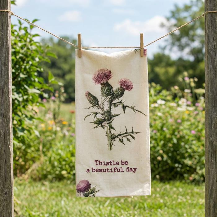 Mothers Day Flower Pun Embroidered Tea and Dish Towels | Novelty Kitchen Hand Towels