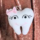  Tooth Fairy Pillow in Pink | Baby Tooth-Shaped Plush Toy