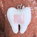 Tooth Fairy Pillow in Pink | Baby Tooth-Shaped Plush Toy