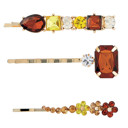  Topaz Jewels Crystal Hair Pins | 3 Piece Bobby Pins Giftable Hair Accessories