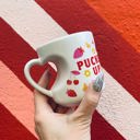  Pucker Up Heart Shaped Handle Mug | Stoneware Tea Coffee Cup | 12oz